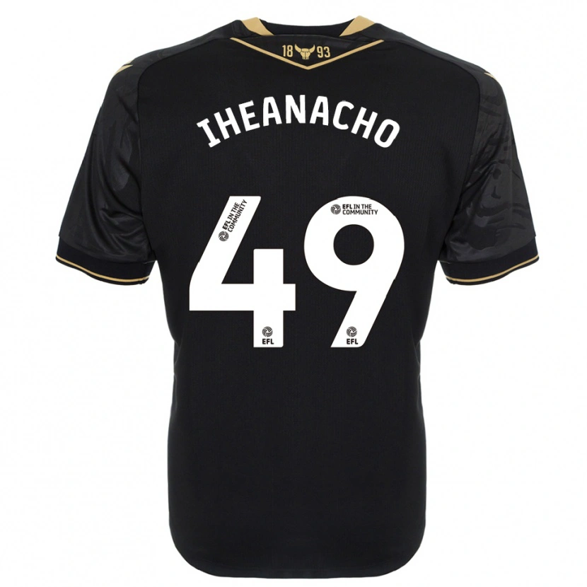 Danxen Kinderen Josh Iheanacho #49 Zwart Goud Uitshirt Uittenue 2025/26 T-Shirt
