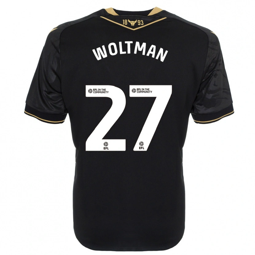 Danxen Kinderen Max Woltman #27 Zwart Goud Uitshirt Uittenue 2025/26 T-Shirt