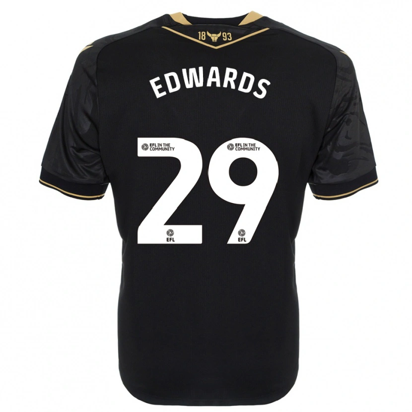 Danxen Kinderen Kyle Edwards #29 Zwart Goud Uitshirt Uittenue 2025/26 T-Shirt