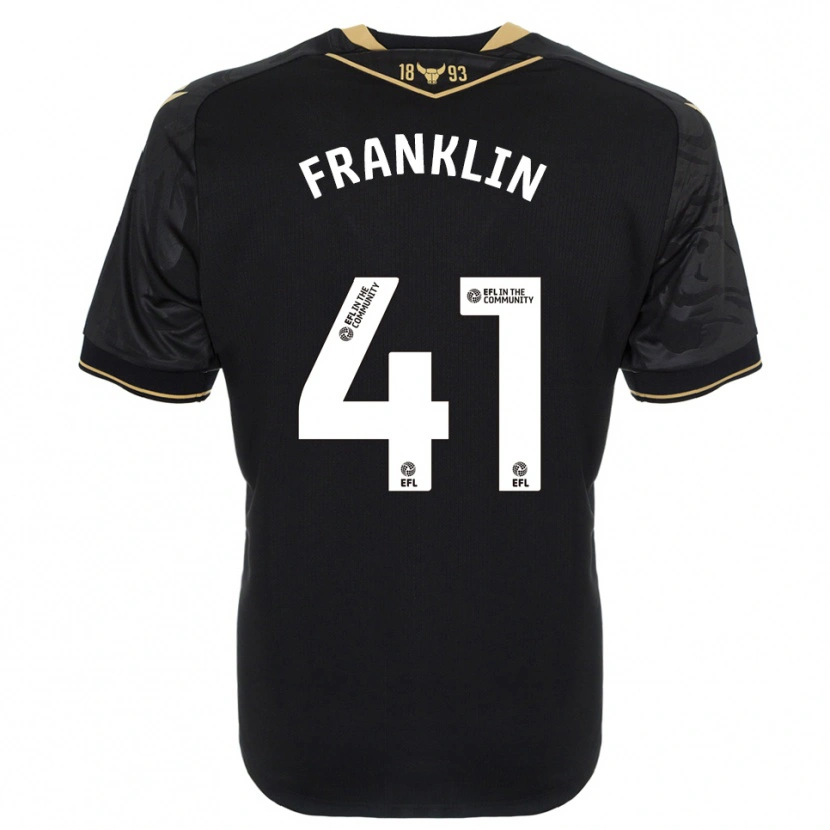 Danxen Kinderen George Franklin #41 Zwart Goud Uitshirt Uittenue 2025/26 T-Shirt