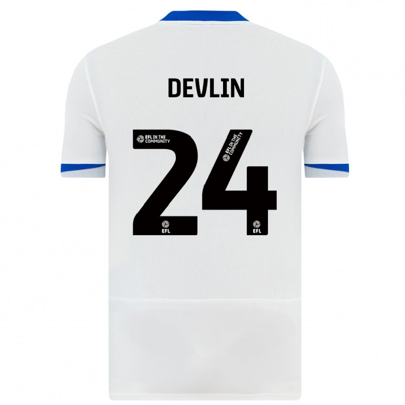 Danxen Kinderen Terry Devlin #24 Wit Zwart Uitshirt Uittenue 2025/26 T-Shirt