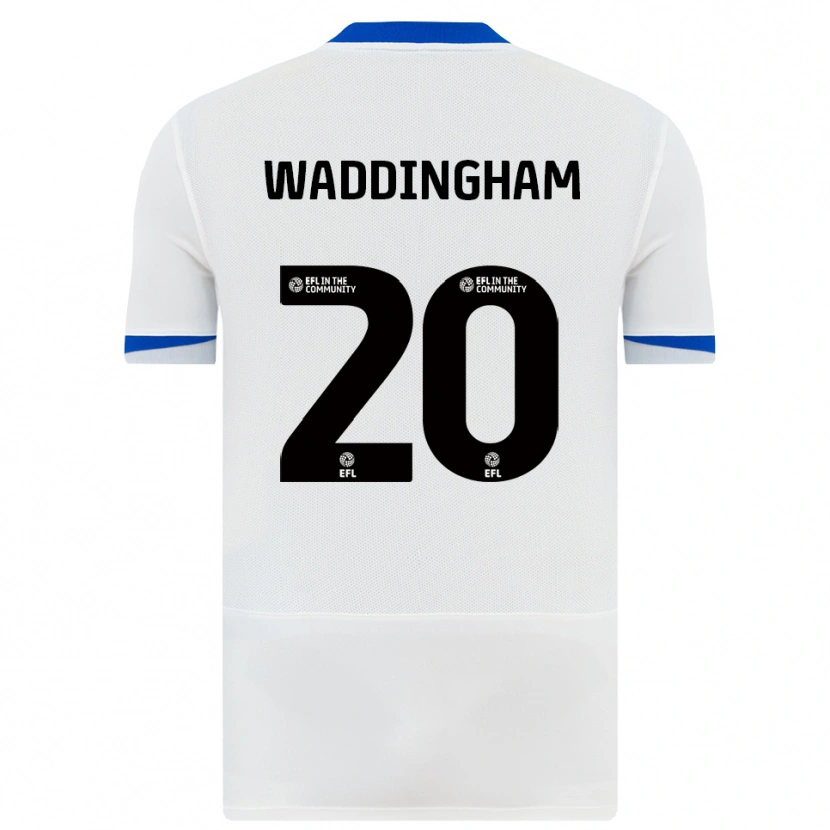 Danxen Kinderen Thomas Waddingham #20 Wit Zwart Uitshirt Uittenue 2025/26 T-Shirt