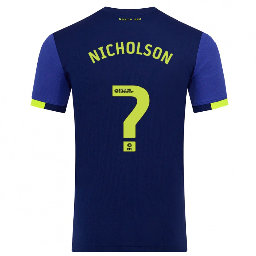 Danxen Kinderen Joseph Nicholson #0 Marine Geel Uitshirt Uittenue 2025/26 T-Shirt