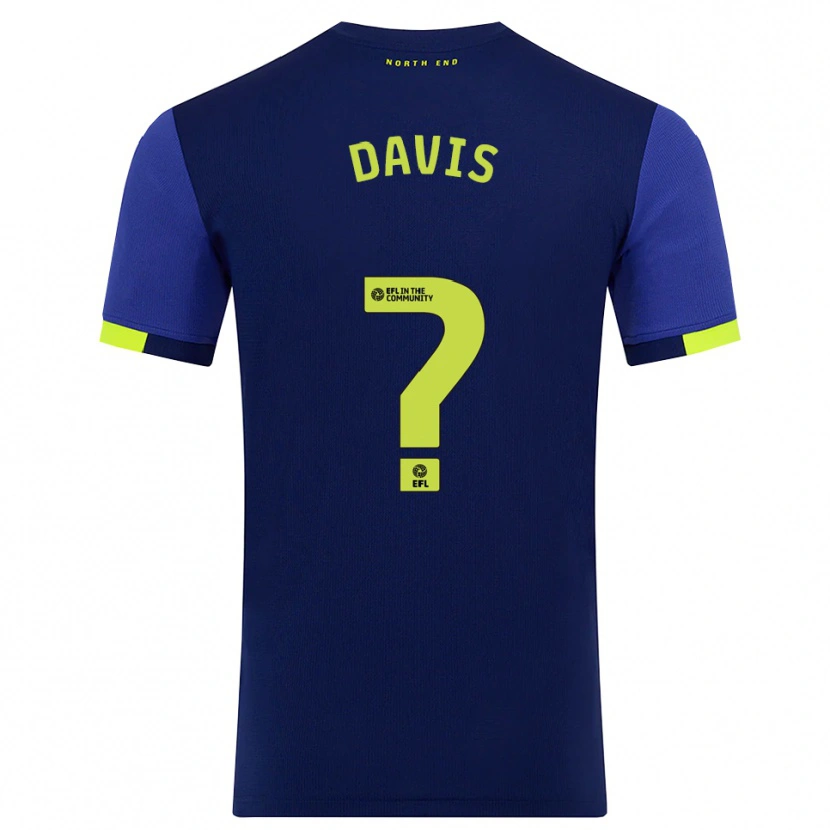 Danxen Kinderen Tommy Davis #0 Marine Geel Uitshirt Uittenue 2025/26 T-Shirt