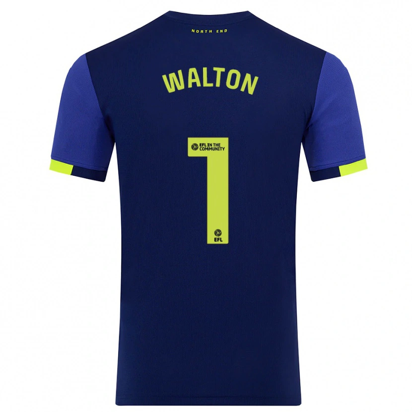 Danxen Kinderen Jack Walton #1 Marine Geel Uitshirt Uittenue 2025/26 T-Shirt