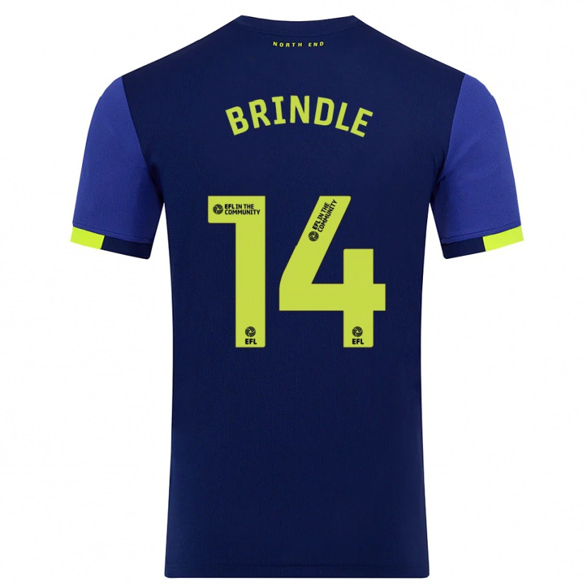 Danxen Kinderen Jonny Brindle #14 Marine Geel Uitshirt Uittenue 2025/26 T-Shirt