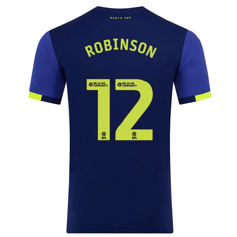 Danxen Kinderen Ben Robinson #12 Marine Geel Uitshirt Uittenue 2025/26 T-Shirt