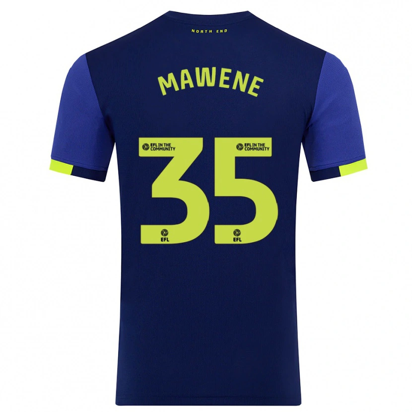 Danxen Kinderen Noah Mawene #35 Marine Geel Uitshirt Uittenue 2025/26 T-Shirt