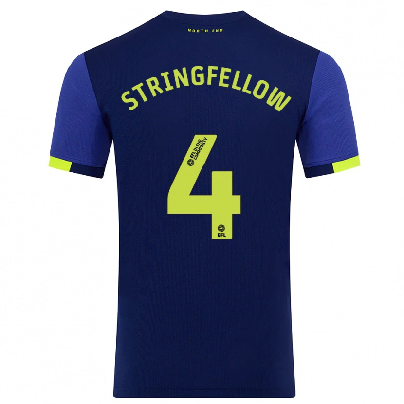 Danxen Kinderen Harry Stringfellow #4 Marine Geel Uitshirt Uittenue 2025/26 T-Shirt