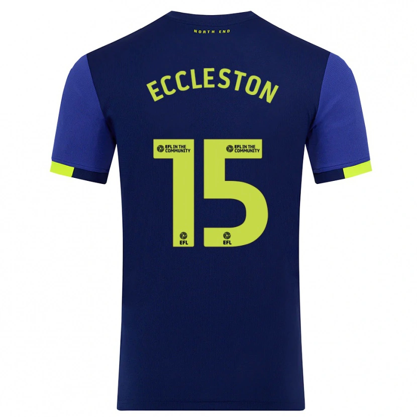 Danxen Kinderen Ethan Eccleston #15 Marine Geel Uitshirt Uittenue 2025/26 T-Shirt
