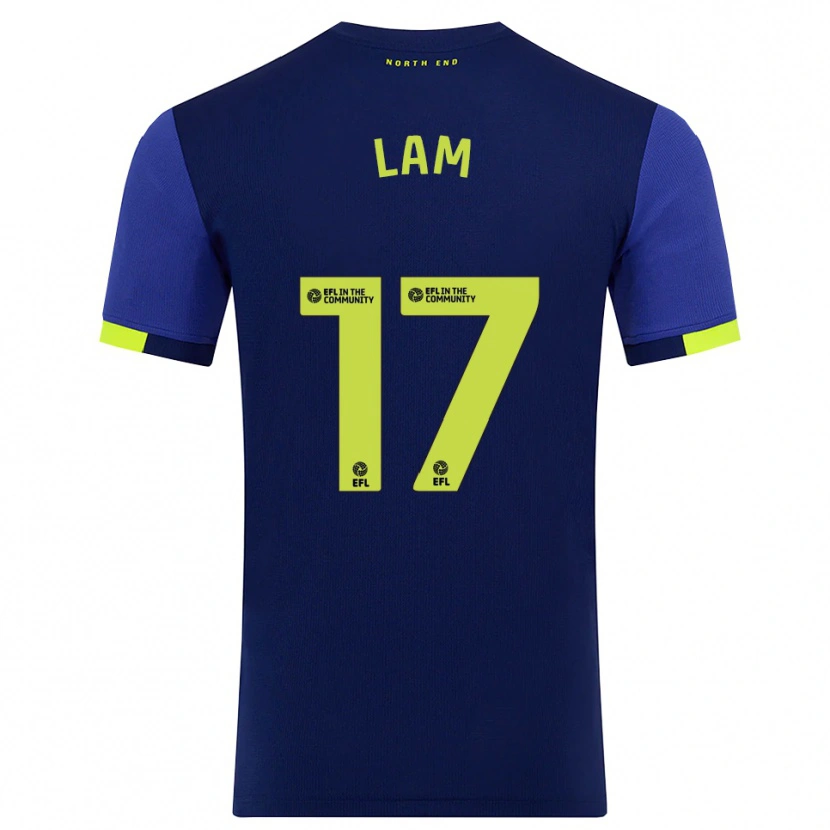Danxen Kinderen Isaac Lam #17 Marine Geel Uitshirt Uittenue 2025/26 T-Shirt