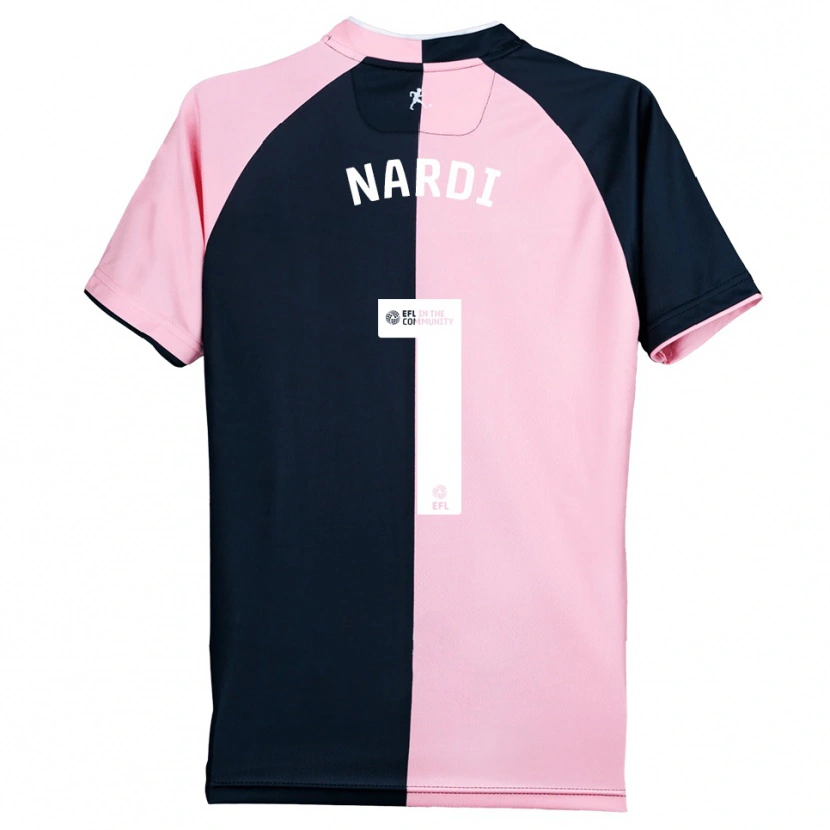Danxen Kinderen Paul Nardi #1 Roze Zwart Uitshirt Uittenue 2025/26 T-Shirt
