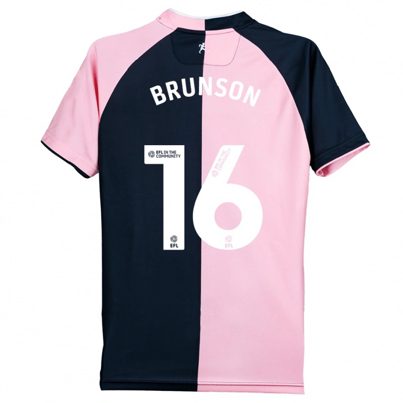 Danxen Kinderen Kalen Brunson #16 Roze Zwart Uitshirt Uittenue 2025/26 T-Shirt