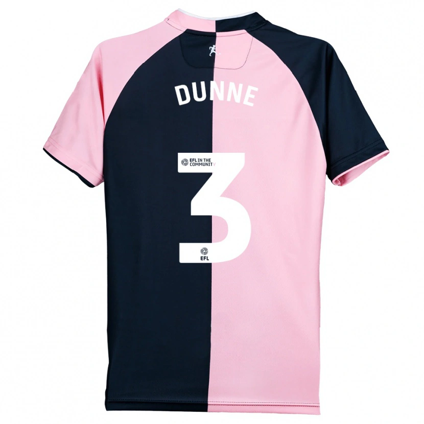 Danxen Kinderen Jimmy Dunne #3 Roze Zwart Uitshirt Uittenue 2025/26 T-Shirt