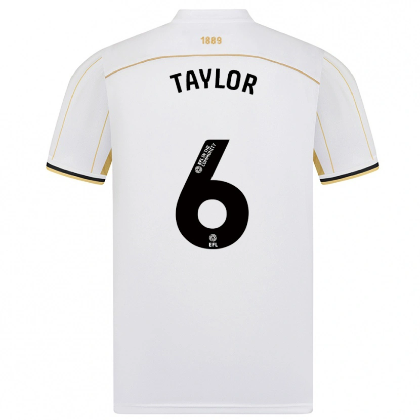 Danxen Kinderen Emma Taylor #6 Wit Goud Uitshirt Uittenue 2025/26 T-Shirt