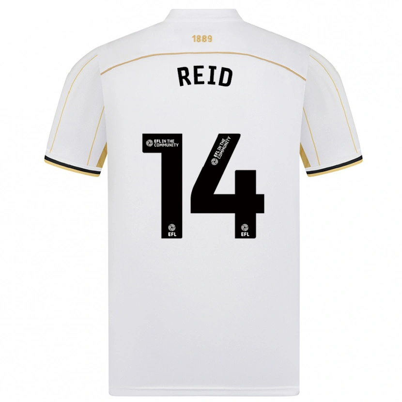 Danxen Kinderen Aaron Reid #14 Wit Goud Uitshirt Uittenue 2025/26 T-Shirt