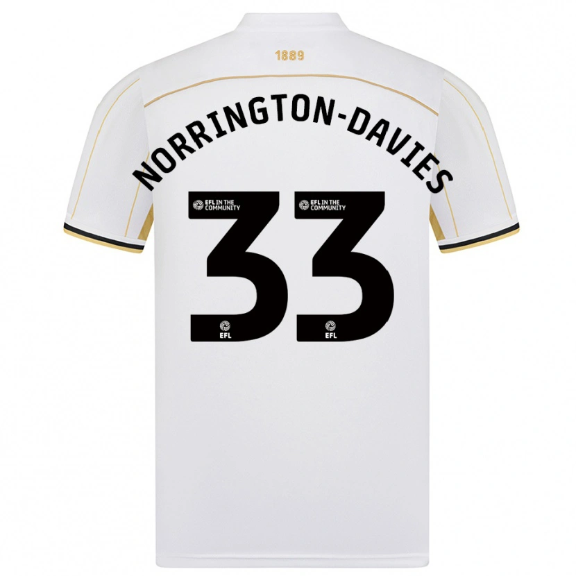 Danxen Kinderen Rhys Norrington-Davies #33 Wit Goud Uitshirt Uittenue 2025/26 T-Shirt