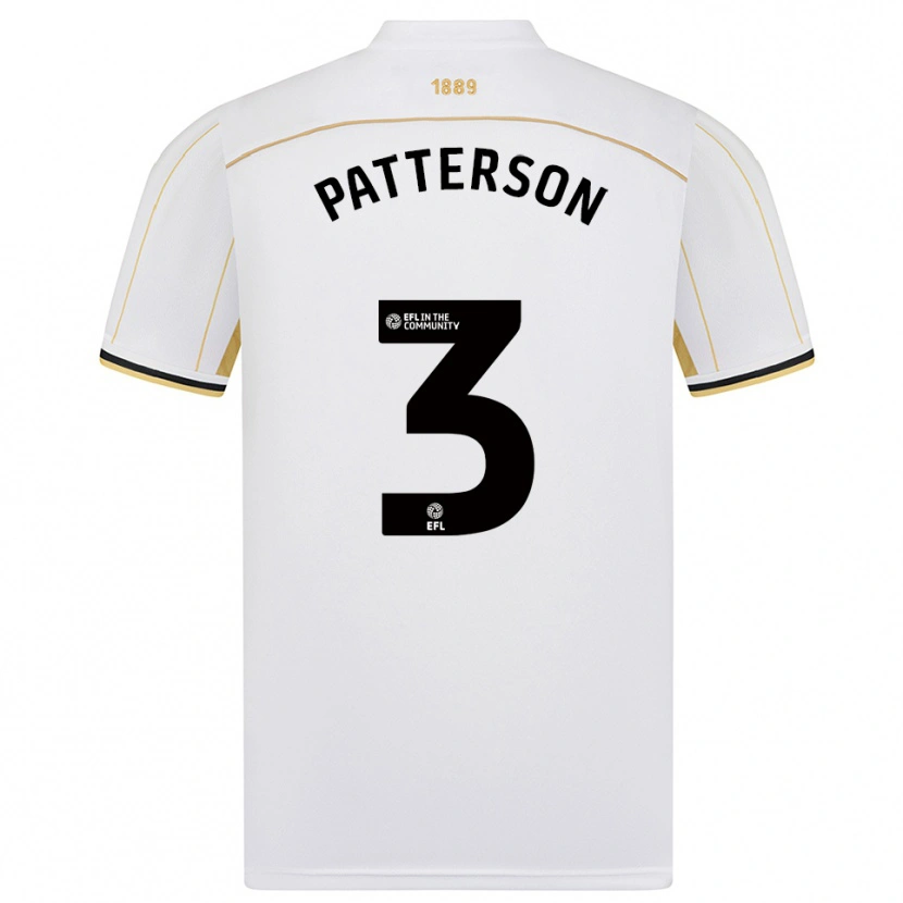 Danxen Kinderen Lennon Patterson #3 Wit Goud Uitshirt Uittenue 2025/26 T-Shirt
