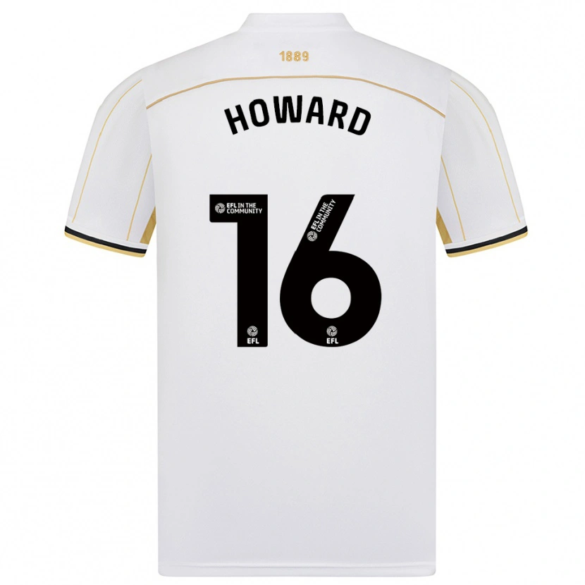 Danxen Kinderen Theo Howard #16 Wit Goud Uitshirt Uittenue 2025/26 T-Shirt