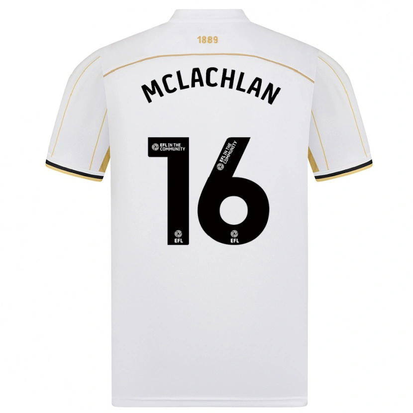 Danxen Kinderen Riley Mclachlan #16 Wit Goud Uitshirt Uittenue 2025/26 T-Shirt