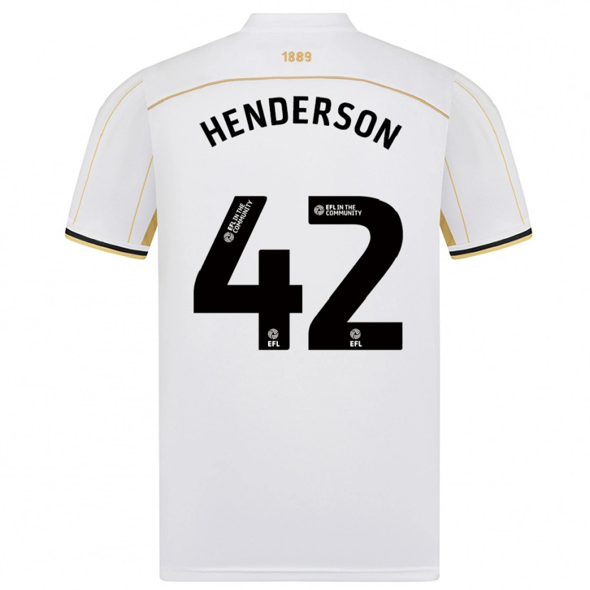 Danxen Kinderen Peyton Henderson #42 Wit Goud Uitshirt Uittenue 2025/26 T-Shirt