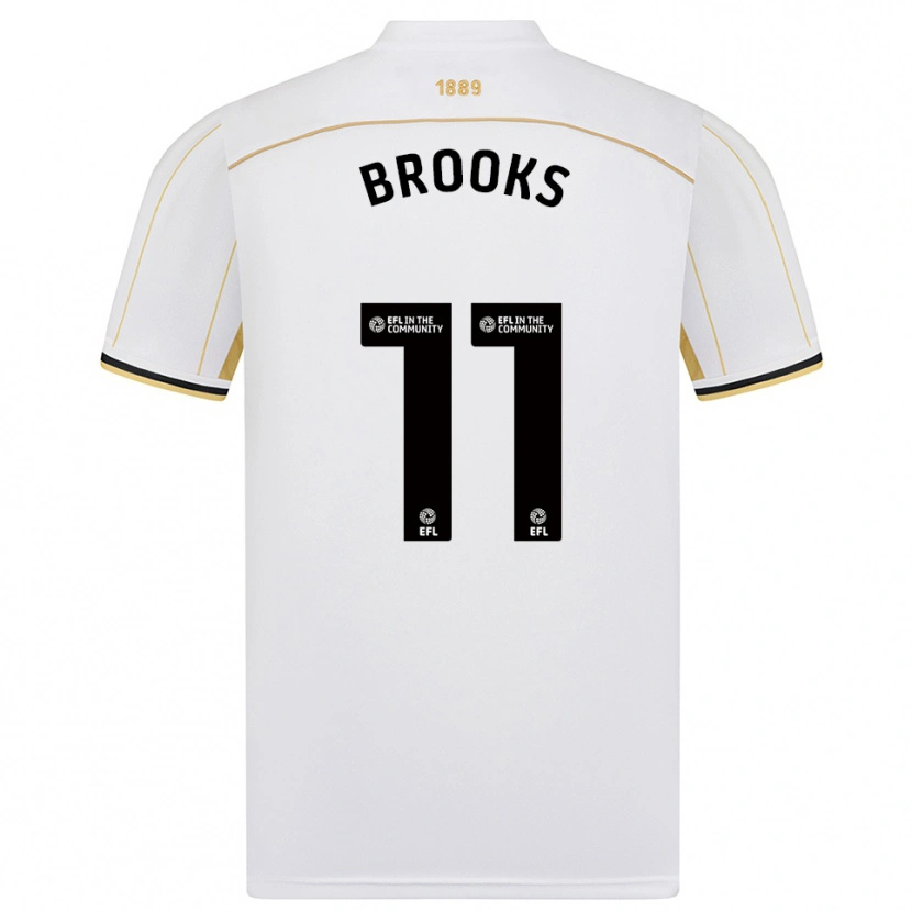 Danxen Kinderen Andre Brooks #11 Wit Goud Uitshirt Uittenue 2025/26 T-Shirt