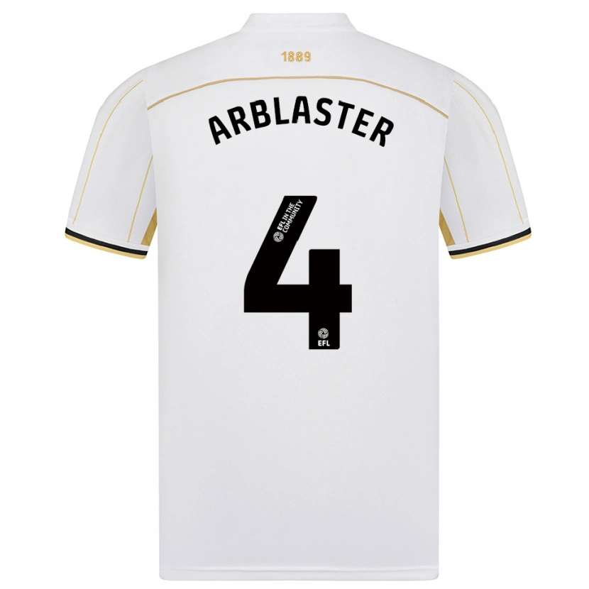 Danxen Kinderen Oliver Arblaster #4 Wit Goud Uitshirt Uittenue 2025/26 T-Shirt