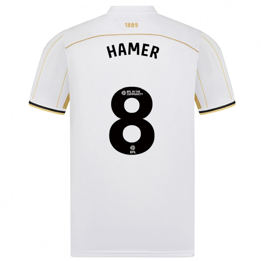 Danxen Kinderen Gustavo Hamer #8 Wit Goud Uitshirt Uittenue 2025/26 T-Shirt