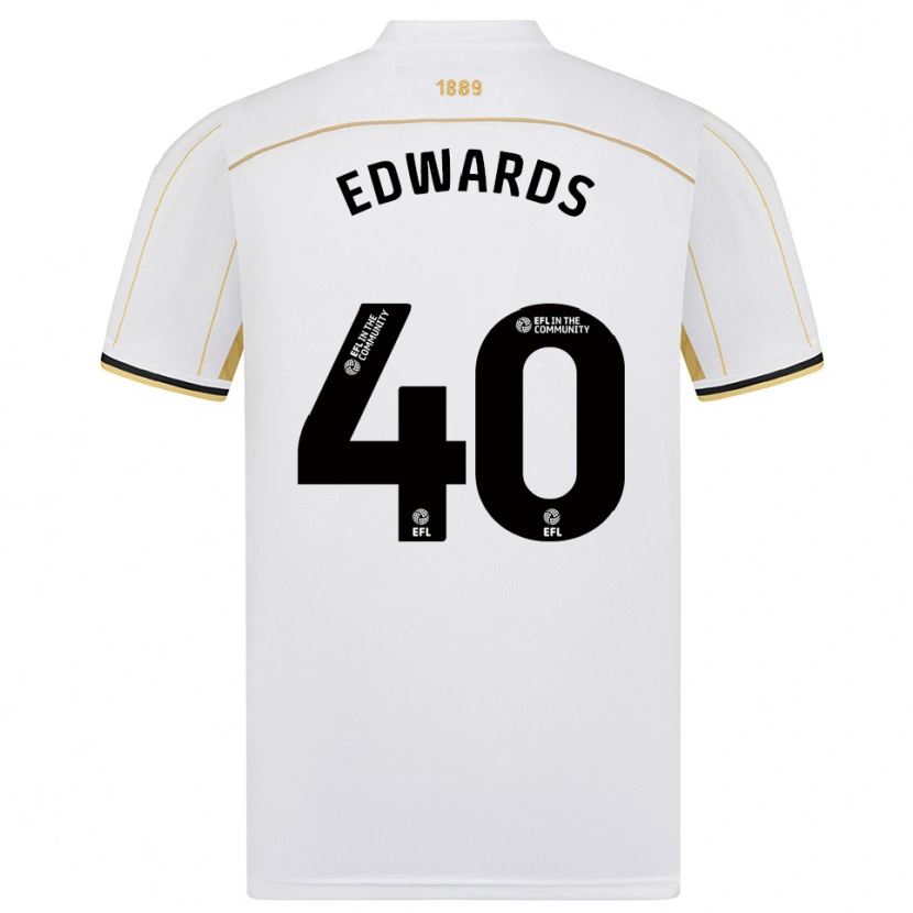 Danxen Kinderen Liv Edwards #40 Wit Goud Uitshirt Uittenue 2025/26 T-Shirt