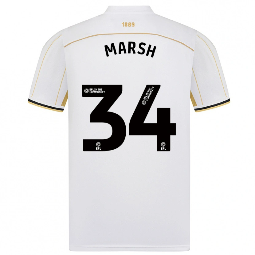 Danxen Kinderen Louie Marsh #34 Wit Goud Uitshirt Uittenue 2025/26 T-Shirt