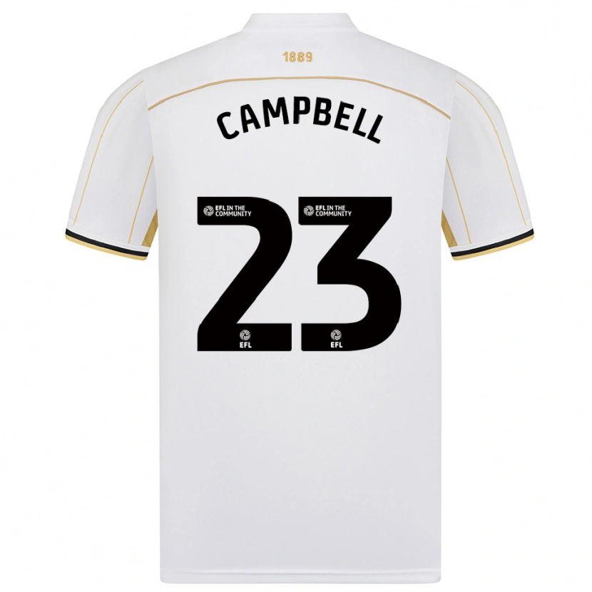 Danxen Kinderen Tyrese Campbell #23 Wit Goud Uitshirt Uittenue 2025/26 T-Shirt