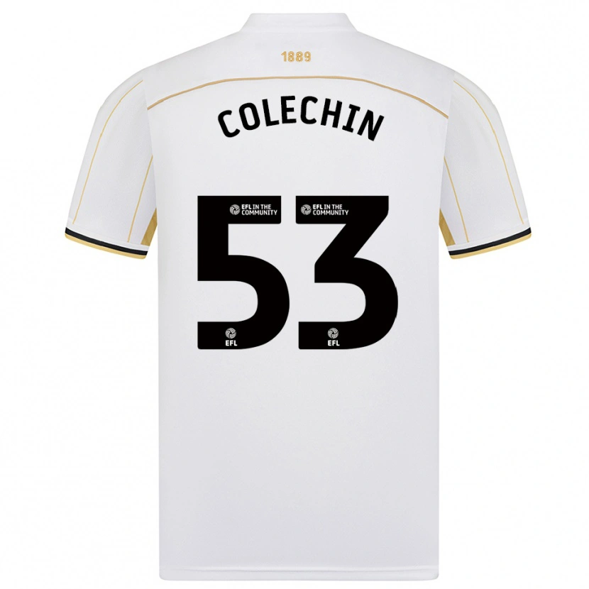 Danxen Kinderen Sam Colechin #53 Wit Goud Uitshirt Uittenue 2025/26 T-Shirt