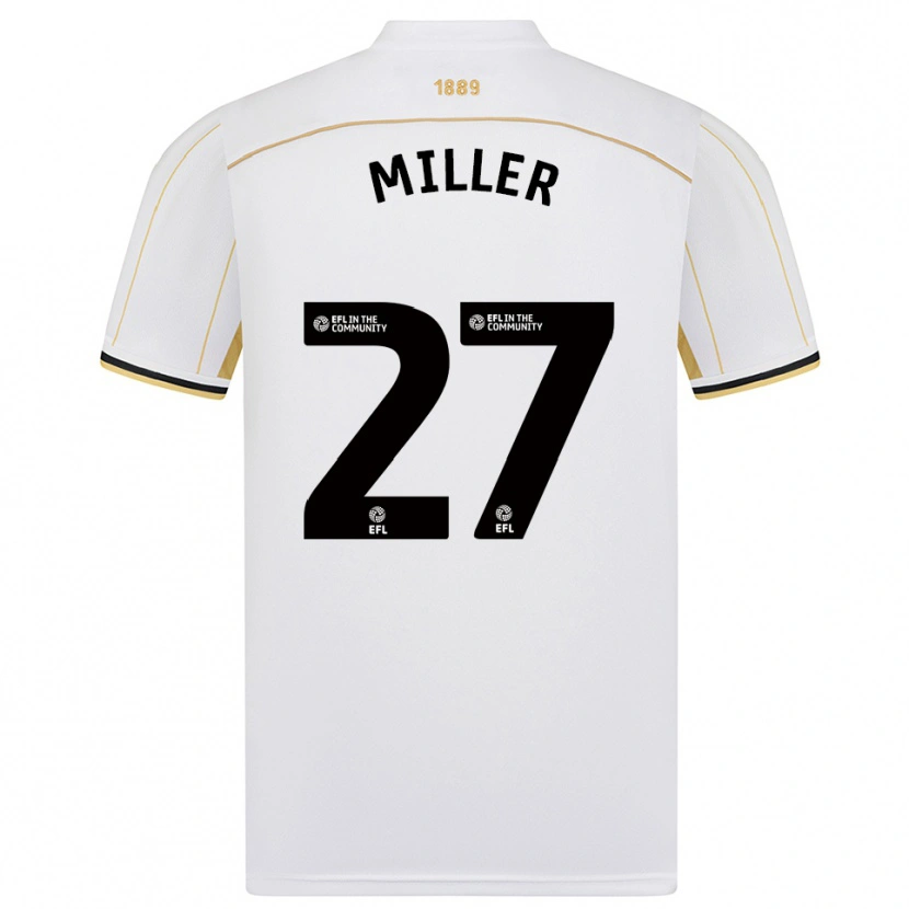 Danxen Kinderen Lara Miller #27 Wit Goud Uitshirt Uittenue 2025/26 T-Shirt