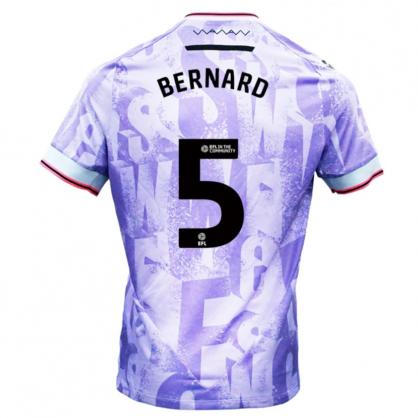 Danxen Kinderen Di'shon Bernard #5 Lila Wit Uitshirt Uittenue 2025/26 T-Shirt