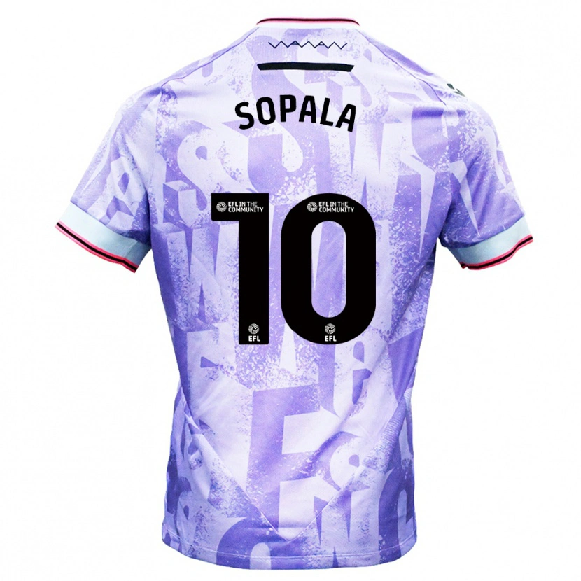 Danxen Kinderen Aodhan Sopala #10 Lila Wit Uitshirt Uittenue 2025/26 T-Shirt
