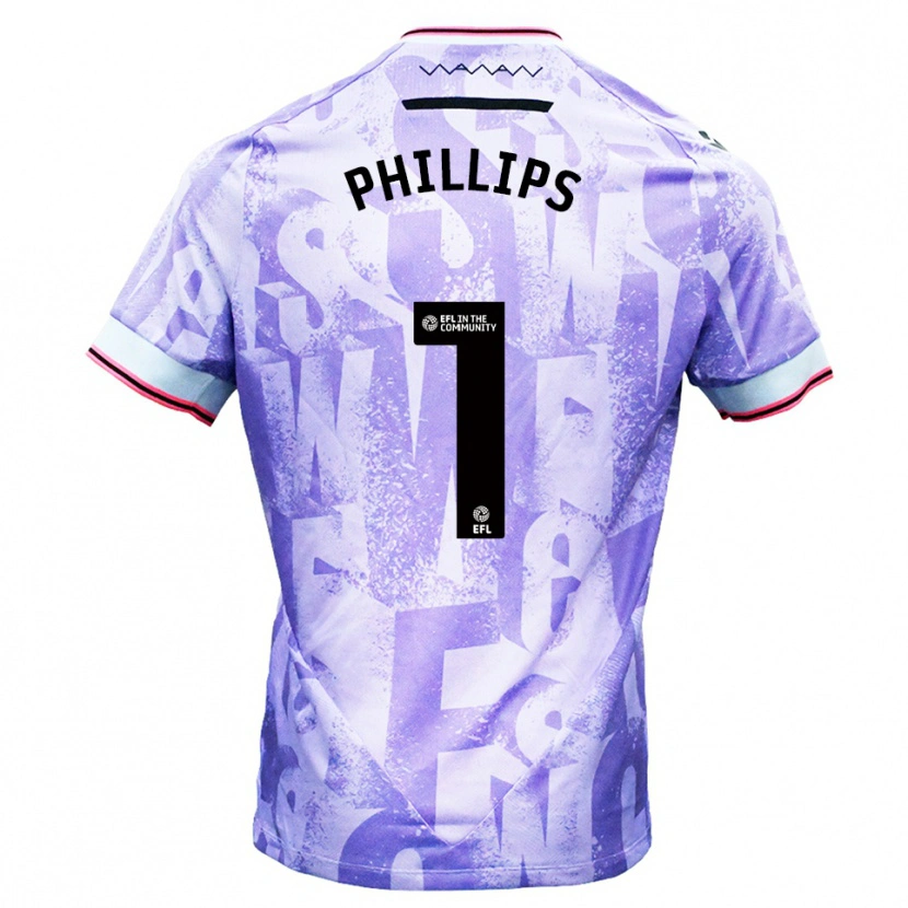 Danxen Kinderen Jack Phillips #1 Lila Wit Uitshirt Uittenue 2025/26 T-Shirt