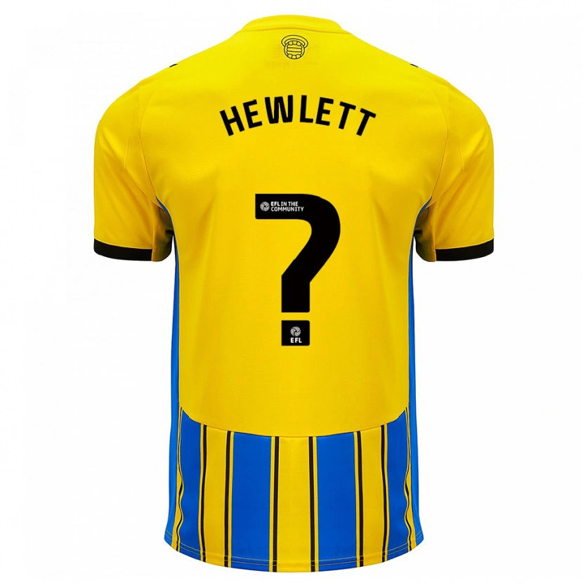 Danxen Kinderen Jem Hewlett #0 Blauw Geel Uitshirt Uittenue 2025/26 T-Shirt