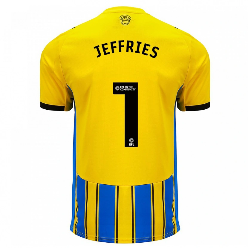 Danxen Kinderen Josh Jeffries #1 Blauw Geel Uitshirt Uittenue 2025/26 T-Shirt