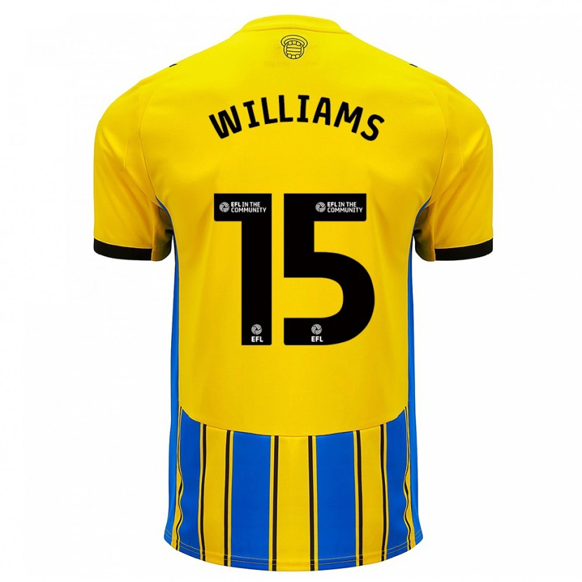 Danxen Kinderen Barnaby Williams #15 Blauw Geel Uitshirt Uittenue 2025/26 T-Shirt