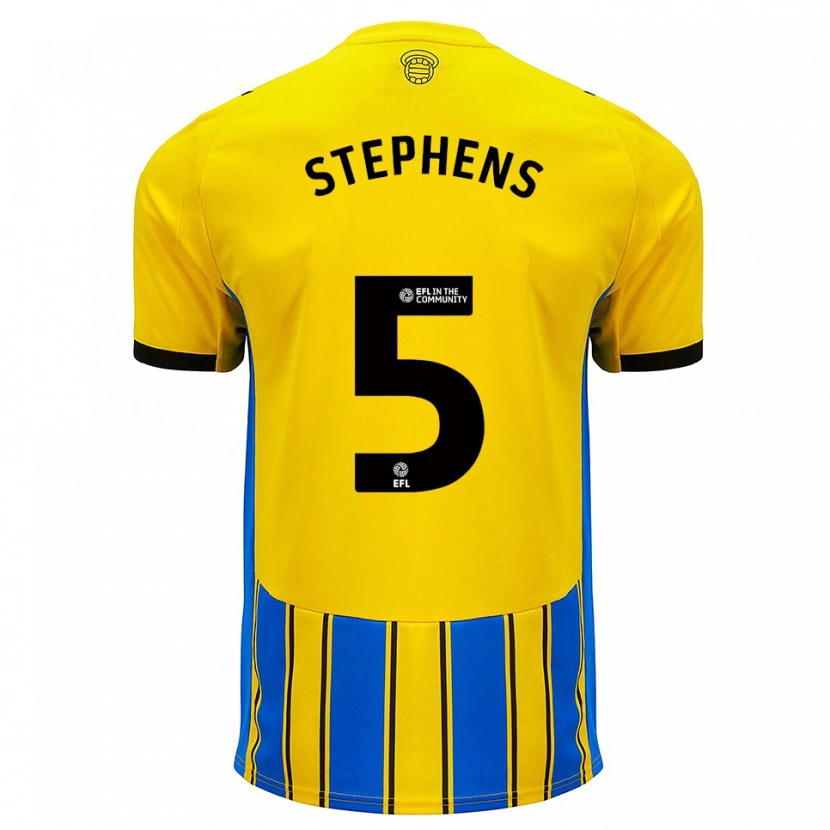 Danxen Kinderen Jack Stephens #5 Blauw Geel Uitshirt Uittenue 2025/26 T-Shirt