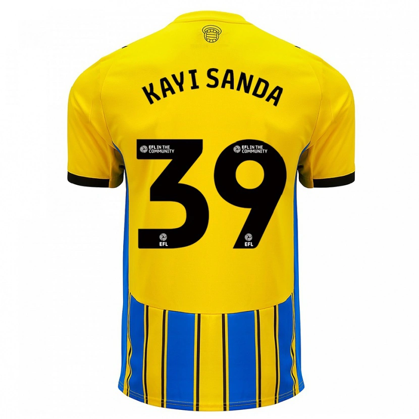 Danxen Kinderen Joachim Kayi Sanda #39 Blauw Geel Uitshirt Uittenue 2025/26 T-Shirt