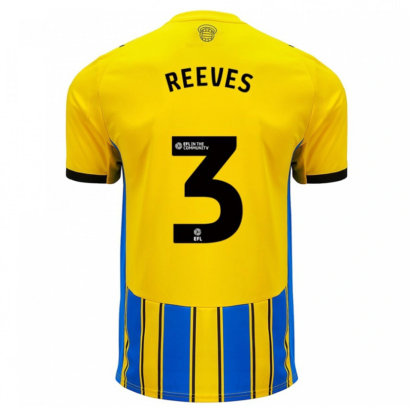 Danxen Kinderen Ben Reeves #3 Blauw Geel Uitshirt Uittenue 2025/26 T-Shirt
