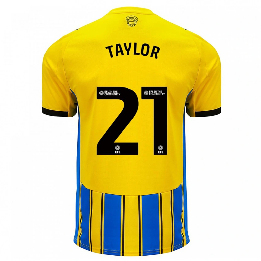 Danxen Kinderen Charlie Taylor #21 Blauw Geel Uitshirt Uittenue 2025/26 T-Shirt