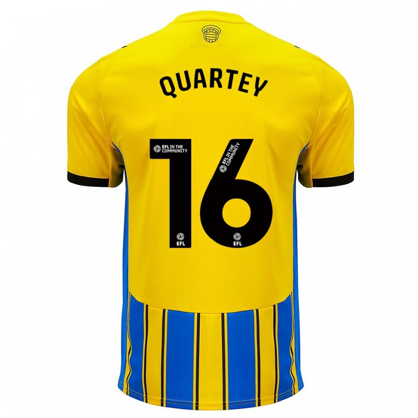 Danxen Kinderen Kojo Quartey #16 Blauw Geel Uitshirt Uittenue 2025/26 T-Shirt