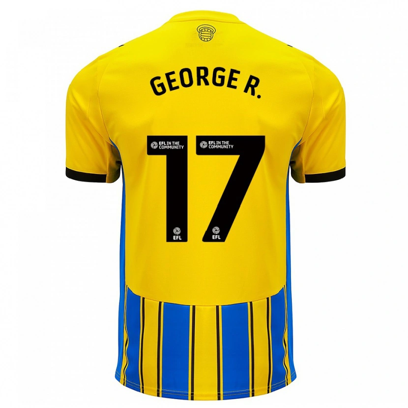 Danxen Kinderen George Robinson #17 Blauw Geel Uitshirt Uittenue 2025/26 T-Shirt