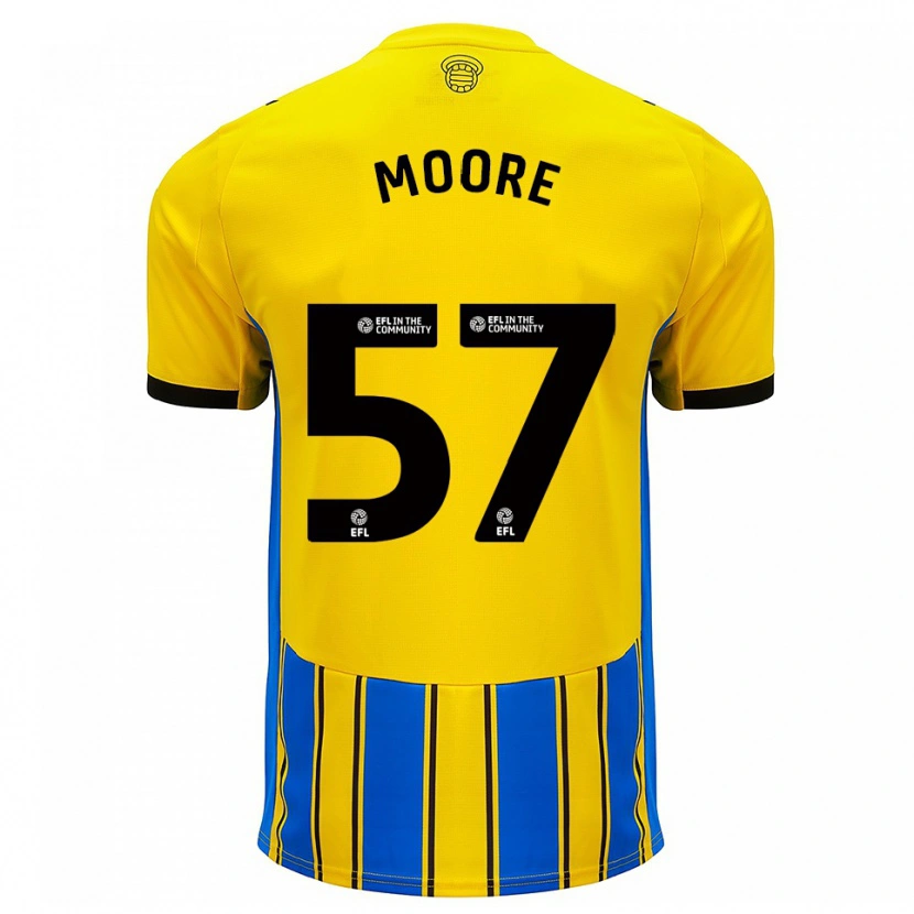 Danxen Kinderen Jayden Moore #57 Blauw Geel Uitshirt Uittenue 2025/26 T-Shirt