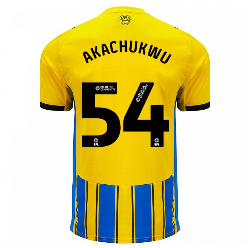 Danxen Kinderen Romeo Akachukwu #54 Blauw Geel Uitshirt Uittenue 2025/26 T-Shirt