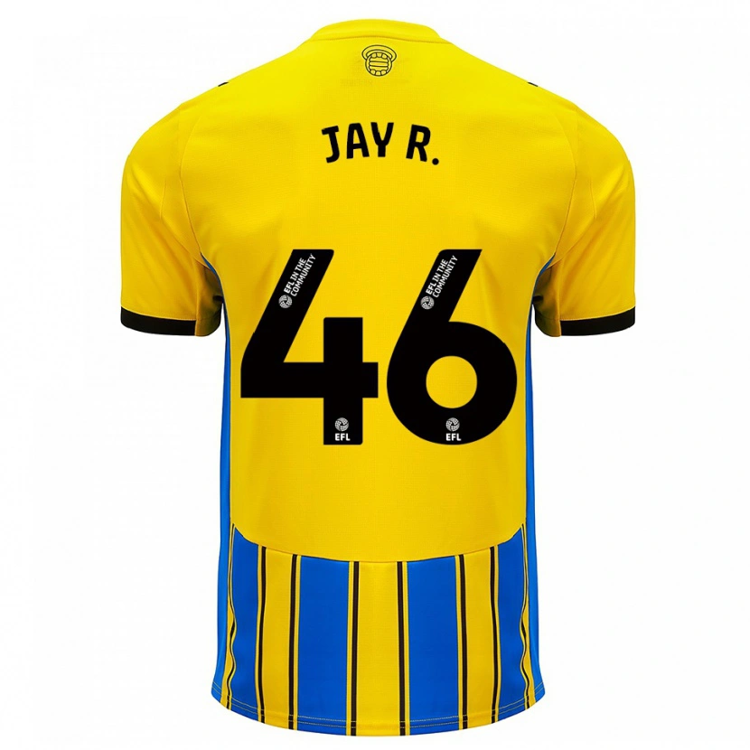 Danxen Kinderen Jay Robinson #46 Blauw Geel Uitshirt Uittenue 2025/26 T-Shirt