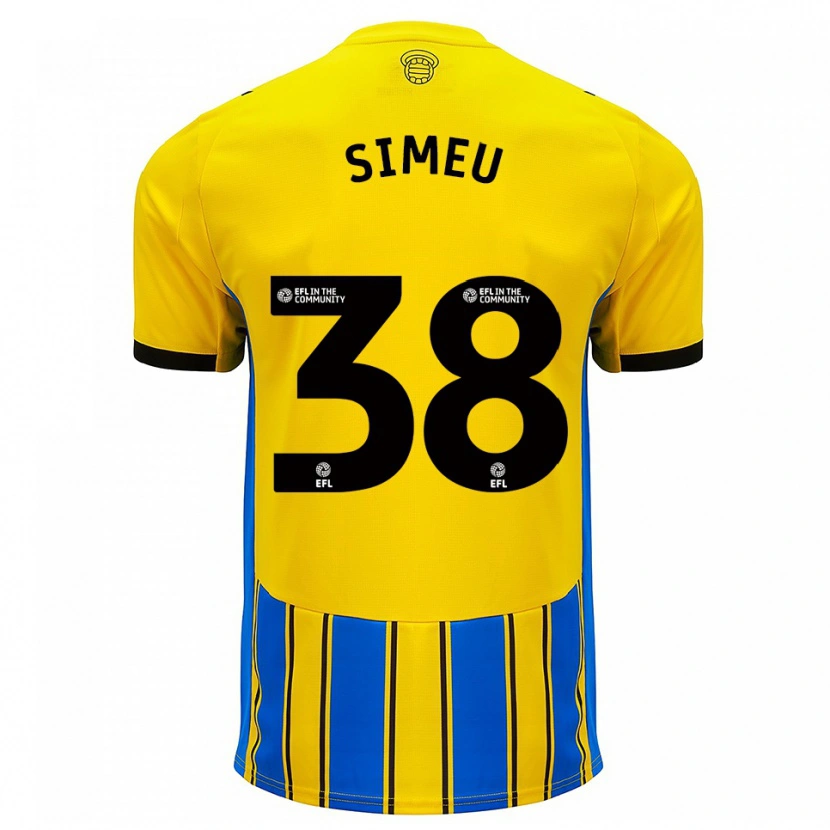 Danxen Kinderen Dynel Simeu #38 Blauw Geel Uitshirt Uittenue 2025/26 T-Shirt