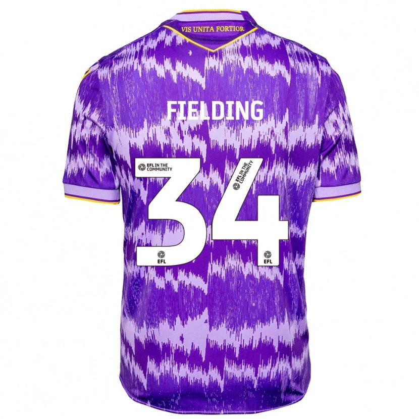 Danxen Kinderen Frank Fielding #34 Paars Geel Uitshirt Uittenue 2025/26 T-Shirt